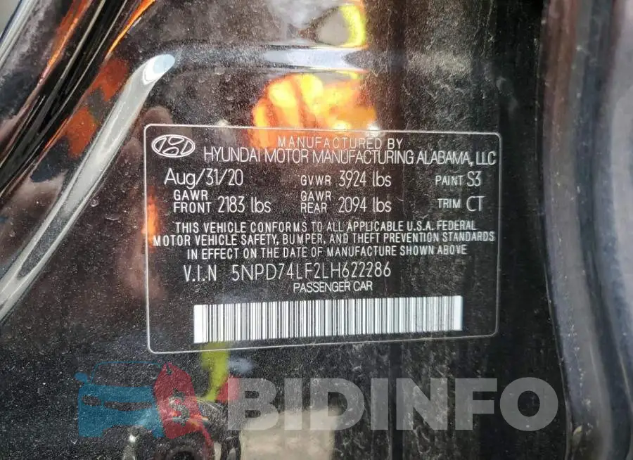 5NPD74LF2LH622286 Photo# 12