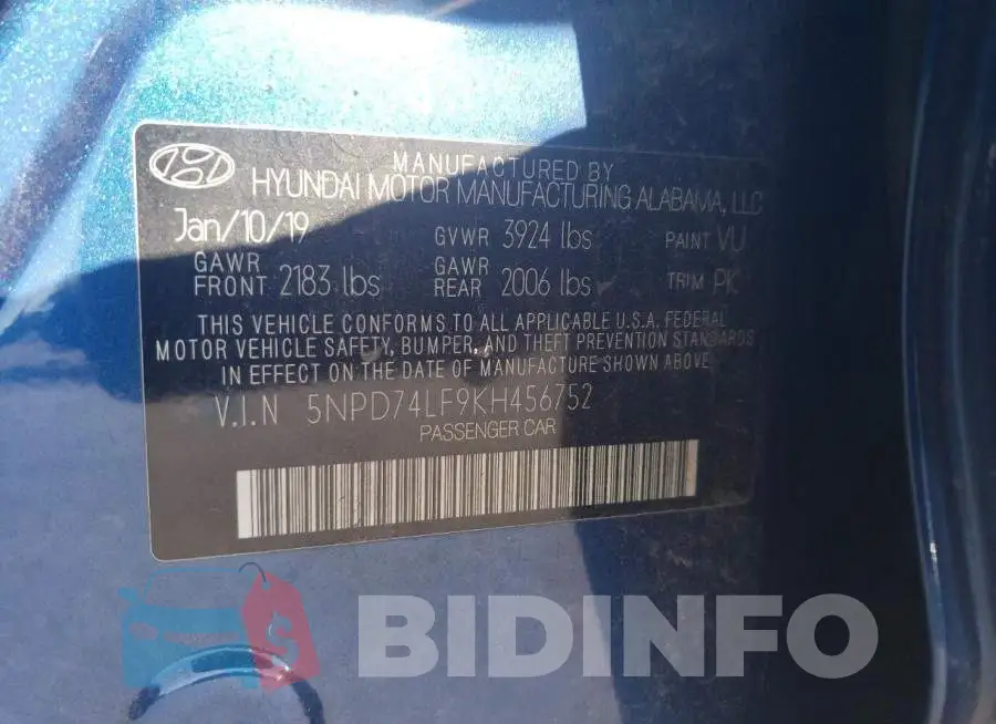 5NPD74LF9KH456752 Photo# 12