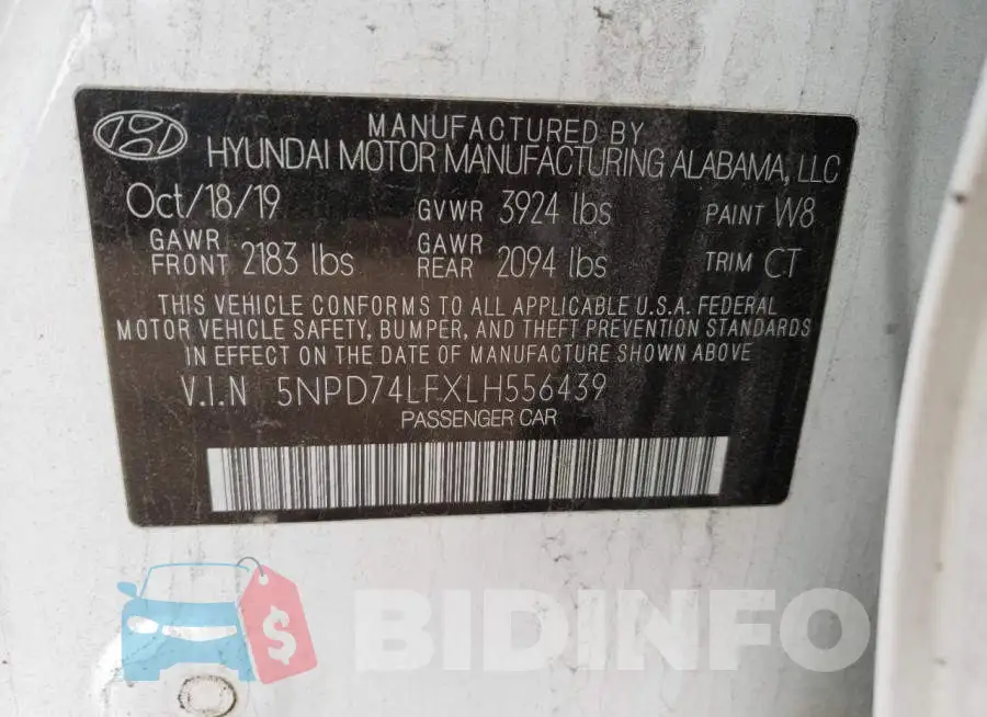 5NPD74LFXLH556439 Photo# 13