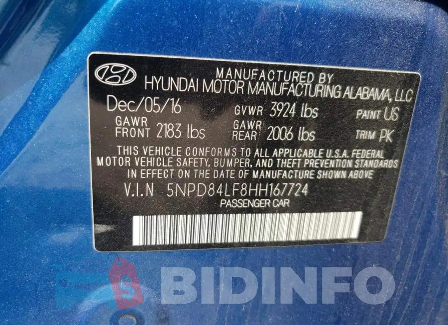 5NPD84LF8HH167724 Photo# 12