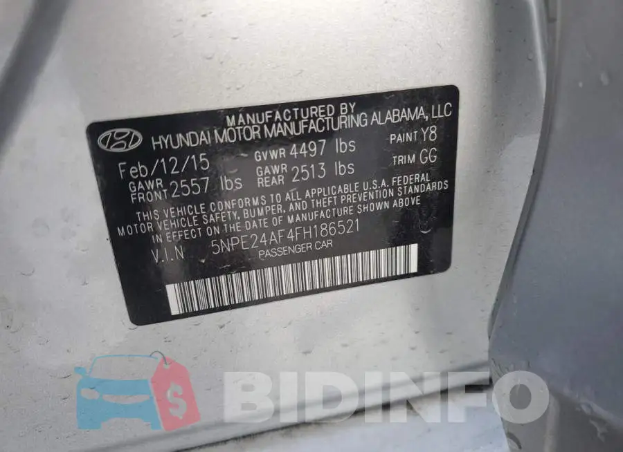 5NPE24AF4FH186521 Photo# 12
