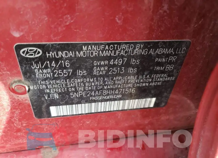 5NPE24AF8HH471516 Photo# 10