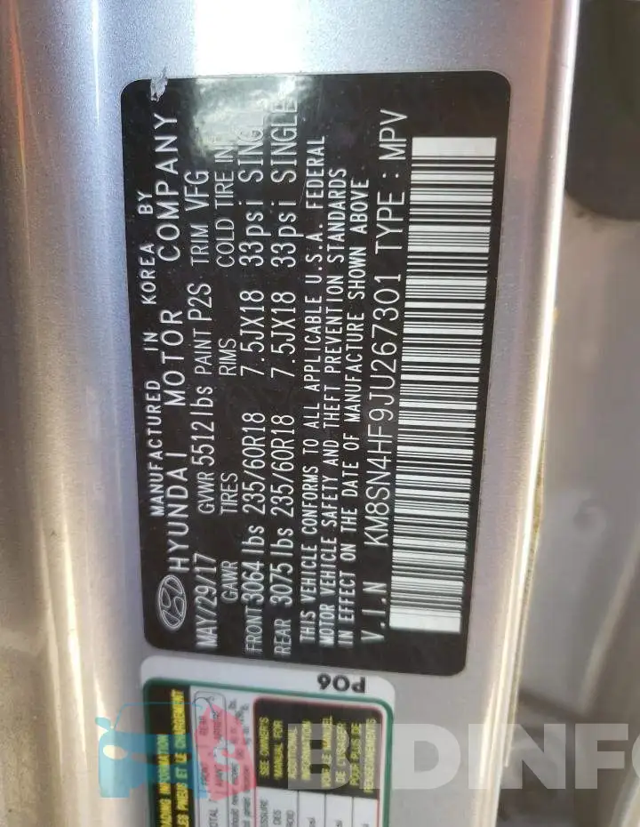 KM8SN4HF9JU267301 Photo# 13