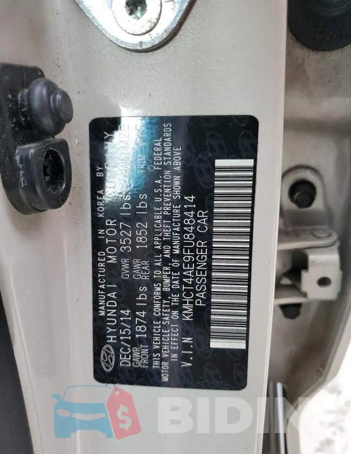 KMHCT4AE9FU848414 Photo# 12