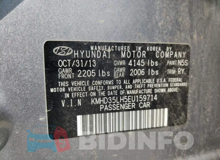 KMHD35LH5EU159714 Photo# 12