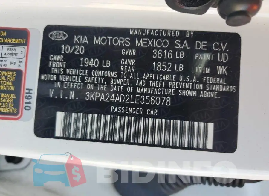 3KPA24AD2LE356078 Photo# 12