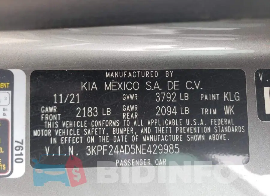3KPF24AD5NE429985 Photo# 12