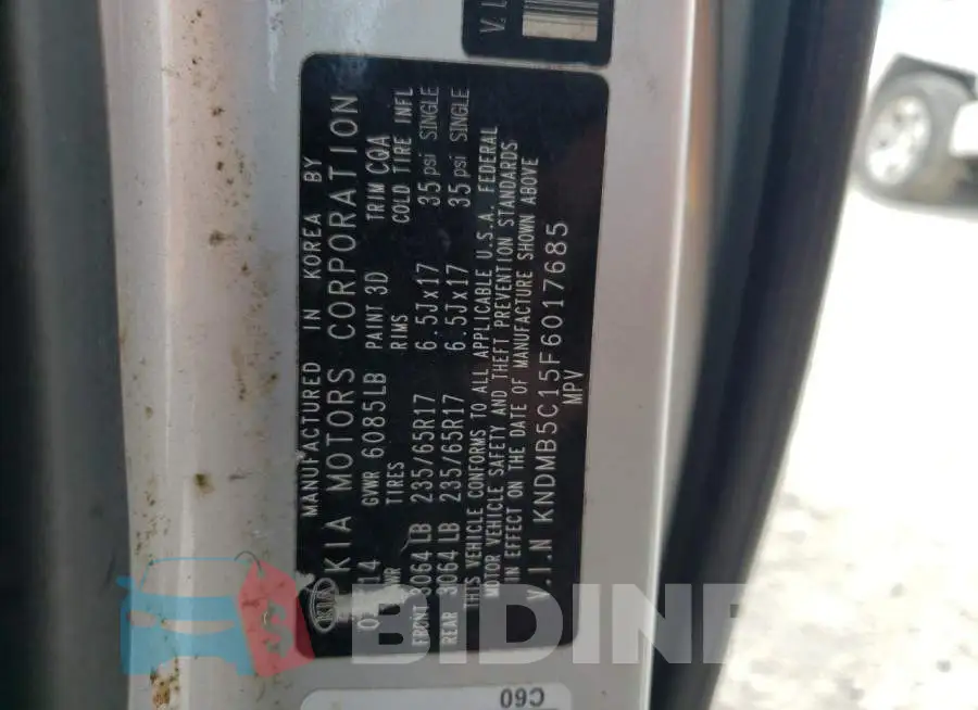 KNDMB5C15F6017685 Photo# 14