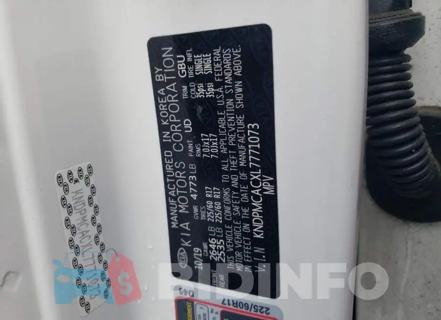 KNDPMCACXL7771073 Photo# 12