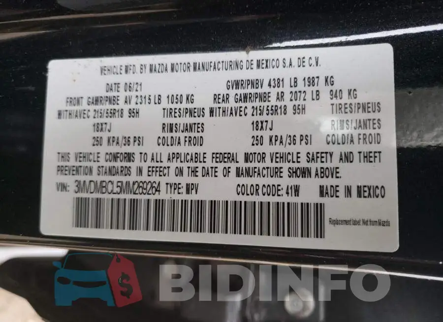 3MVDMBCL5MM269264 Photo# 12