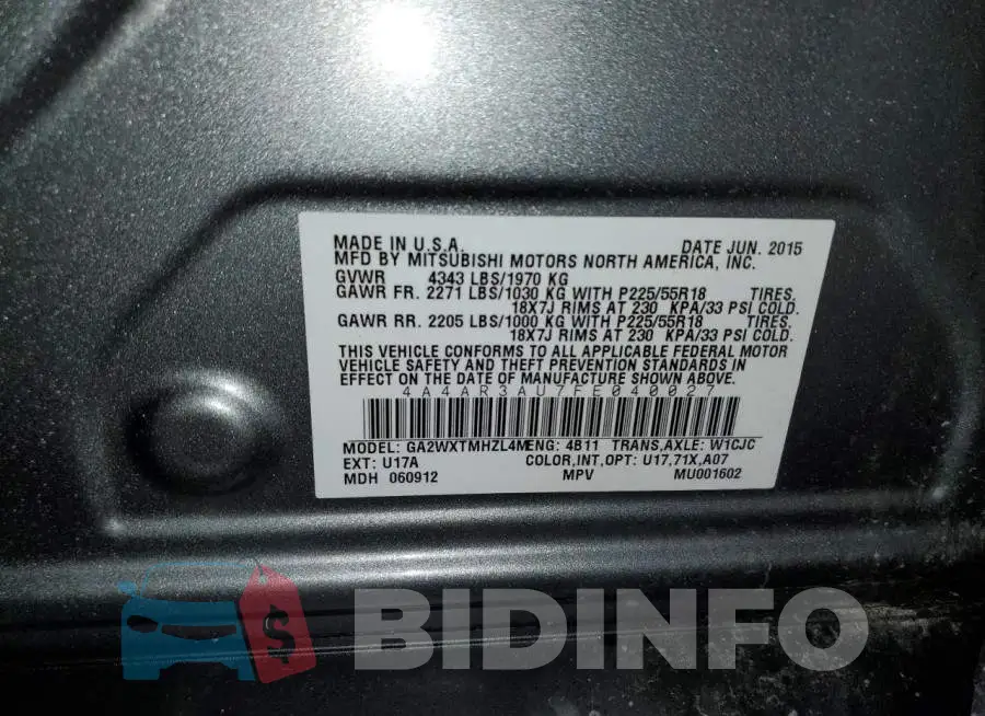 4A4AR3AU7FE040027 Photo# 13