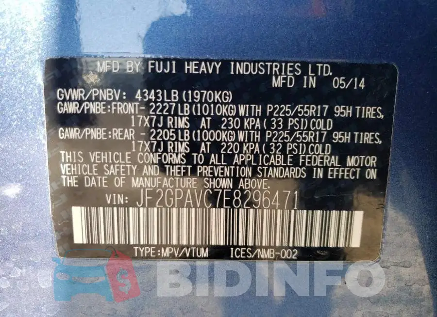 JF2GPAVC7E8296471 Photo# 13