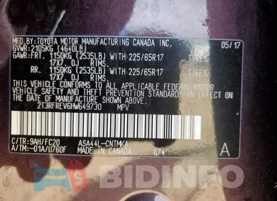 2T3RFREV6HW649730 Photo# 13
