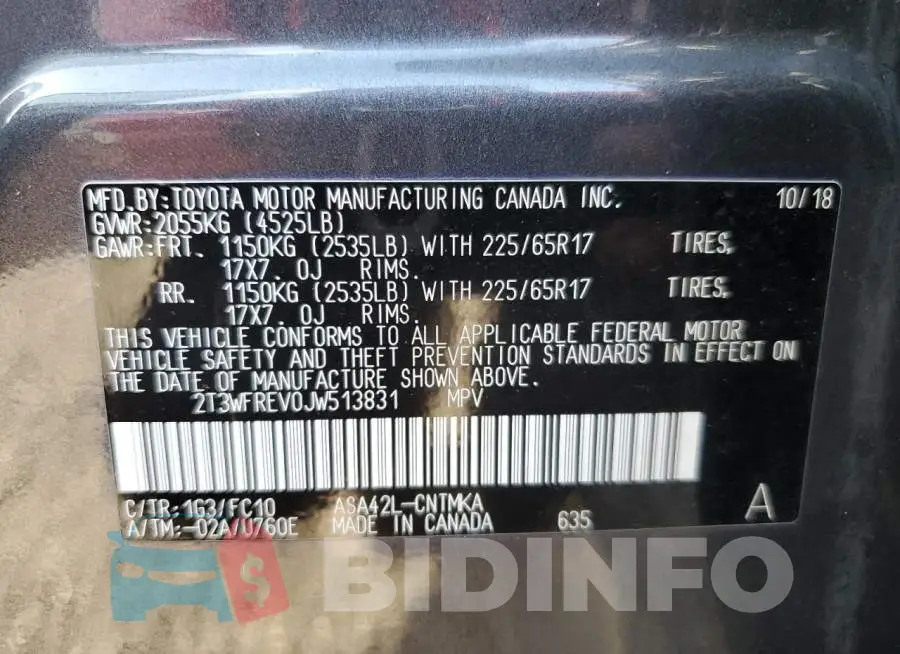2T3WFREV0JW513831 Photo# 14