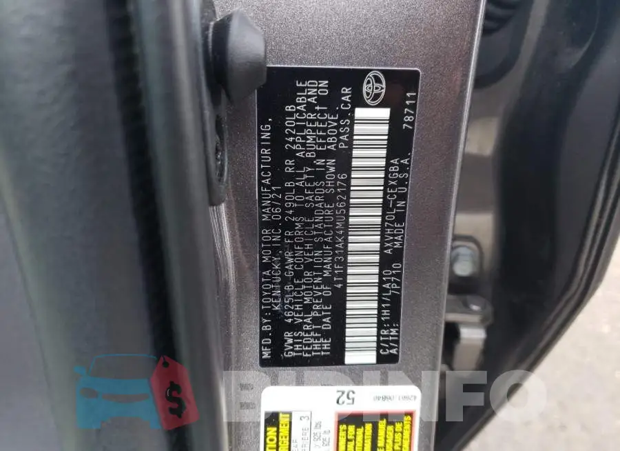 4T1F31AK4MU562176 Photo# 12