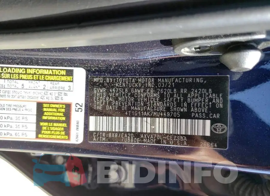 4T1G11AK7MU449705 Photo# 13