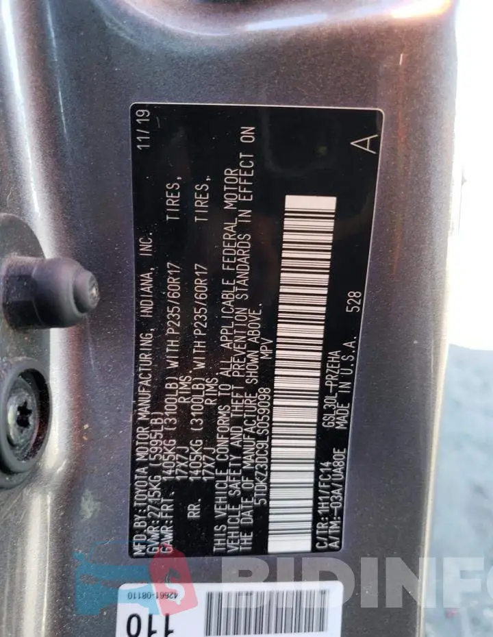 5TDKZ3DC9LS059098 Photo# 13