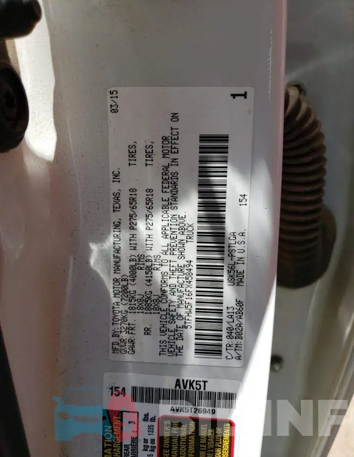 5TFHW5F16FX458494 Photo# 13