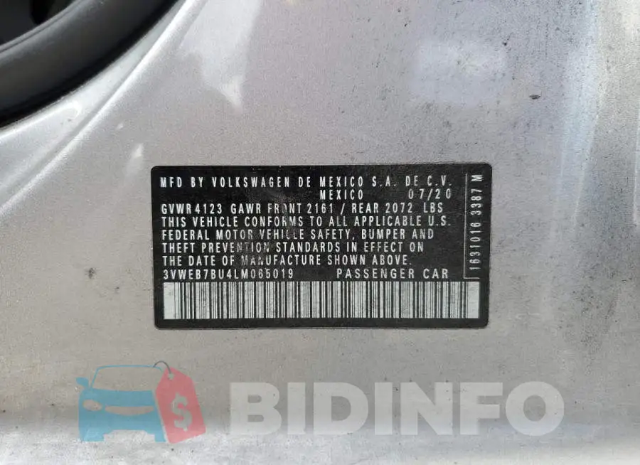3VWEB7BU4LM065019 Photo# 12