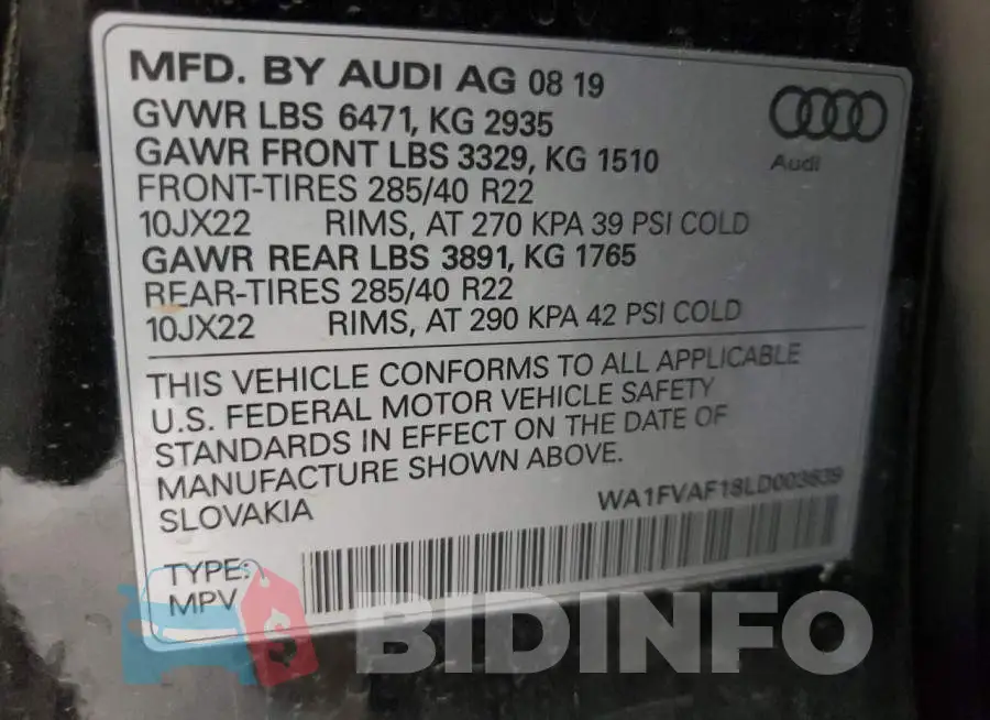 WA1FVAF18LD003639 Photo# 10