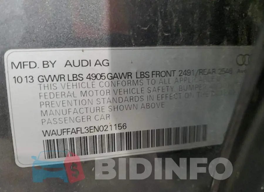 WAUFFAFL3EN021156 Photo# 12