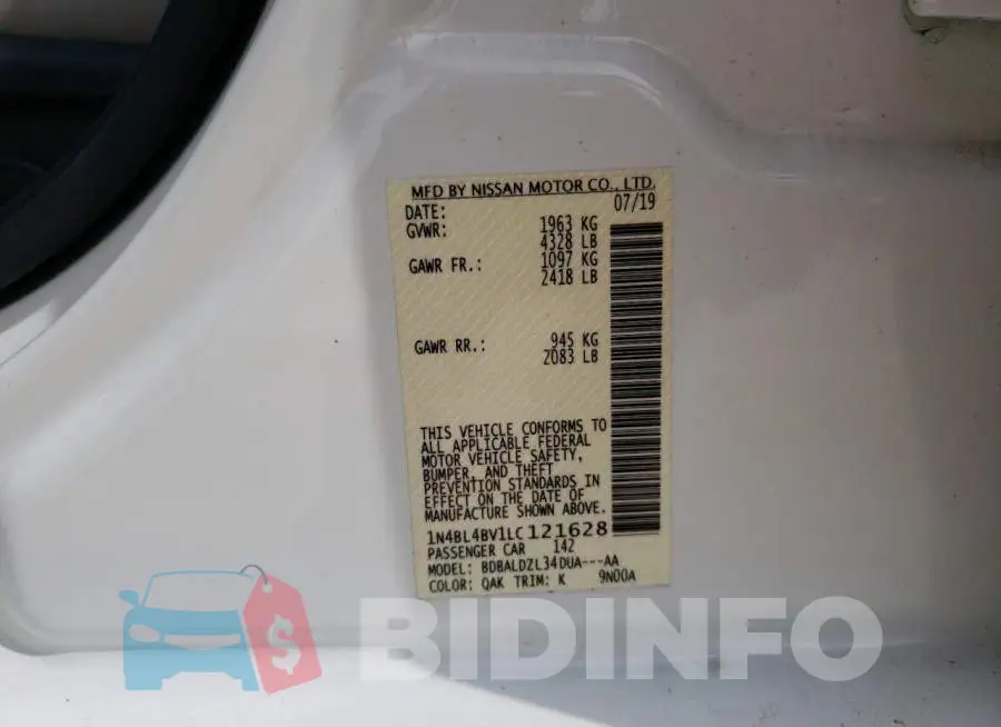 1N4BL4BV1LC121628 Photo# 12