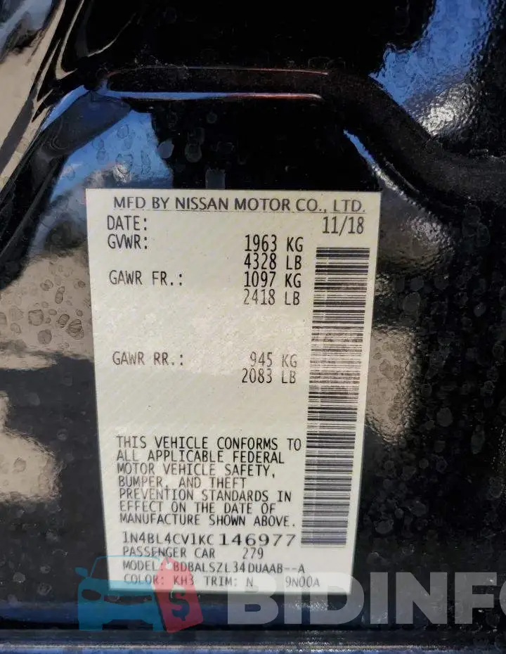1N4BL4CV1KC146977 Photo# 13