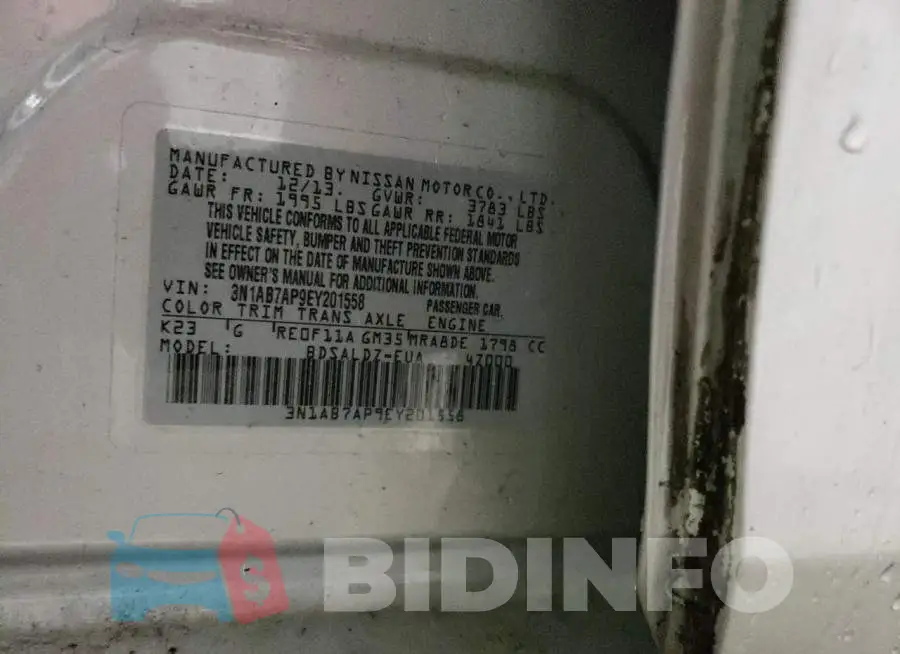3N1AB7AP9EY201558 Photo# 13