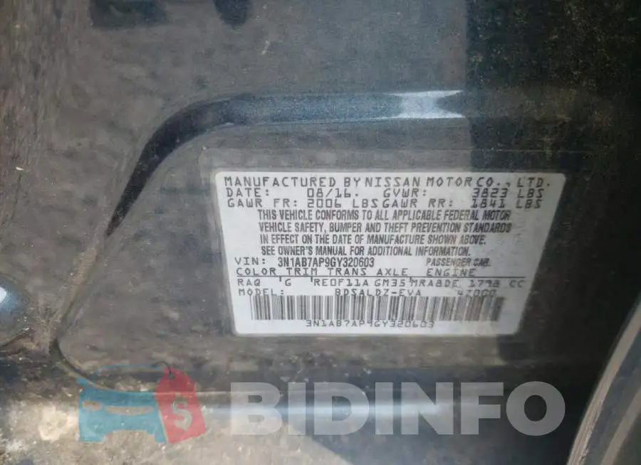 3N1AB7AP9GY320603 Photo# 10