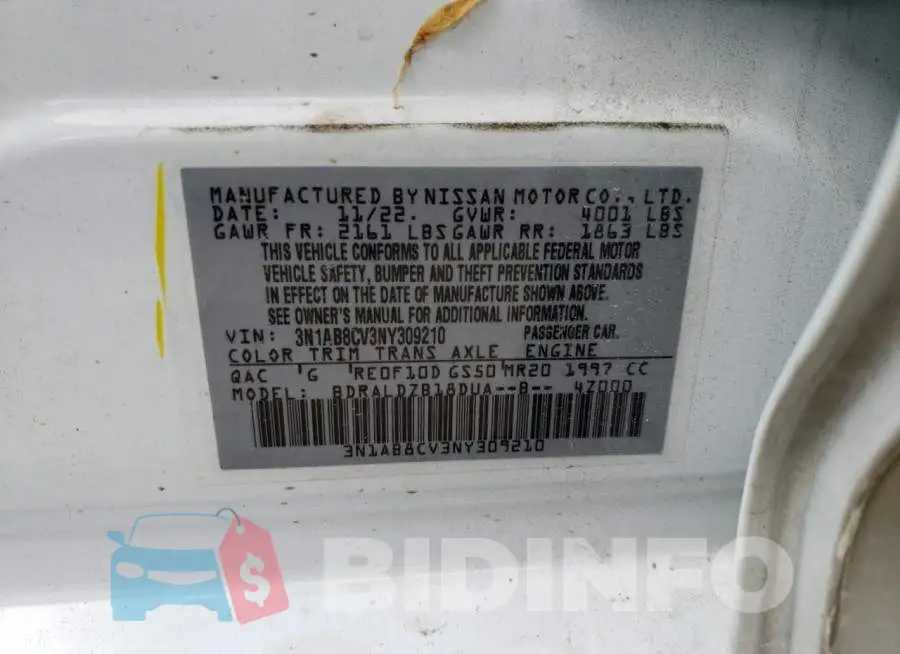 3N1AB8CV3NY309210 Photo# 12
