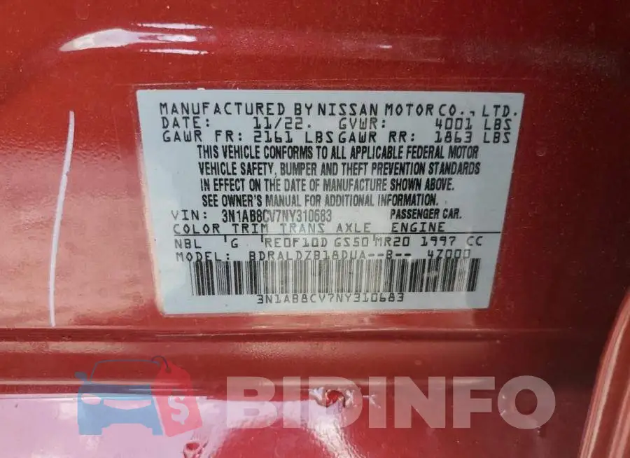 3N1AB8CV7NY310683 Photo# 12