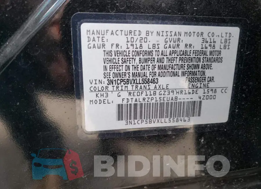 3N1CP5BVXLL558463 Photo# 12
