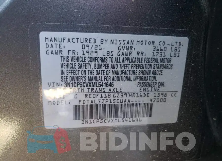 3N1CP5CVXML541646 Photo# 13