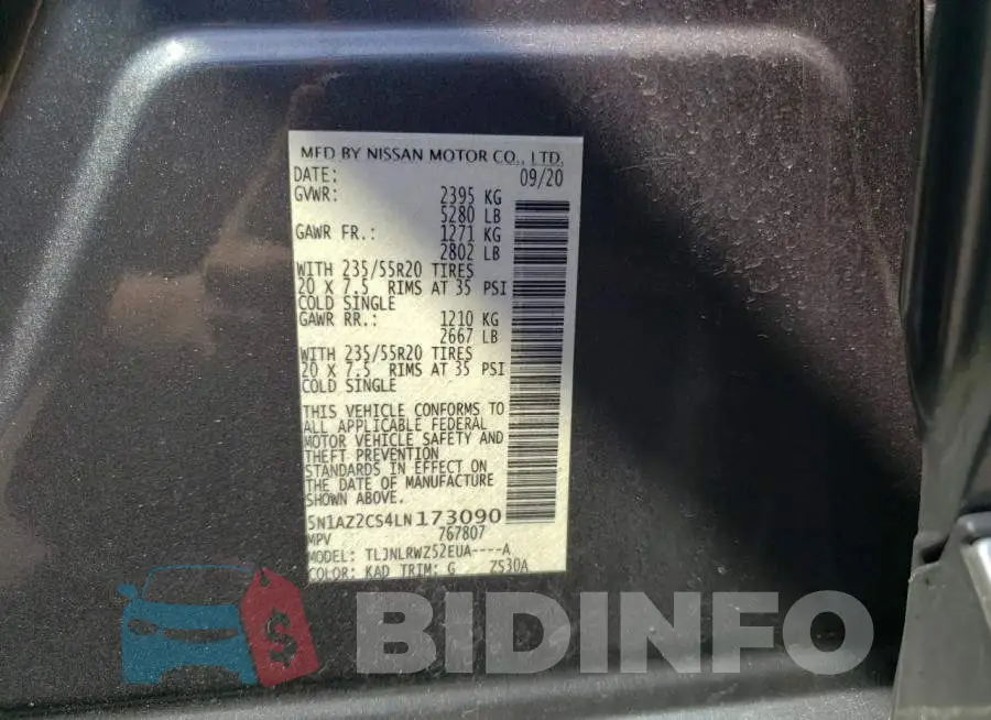 5N1AZ2CS4LN173090 Photo# 13