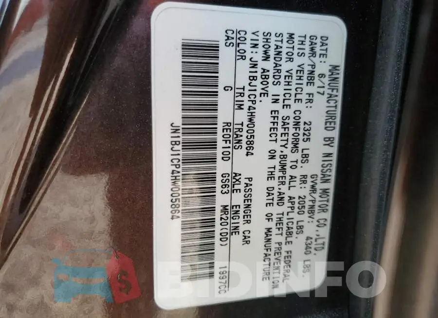JN1BJ1CP4HW005864 Photo# 13