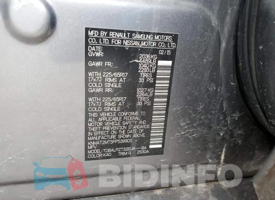 KNMAT2MT5FP539905 Photo# 13