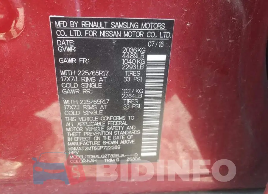 KNMAT2MT6GP722389 Photo# 12