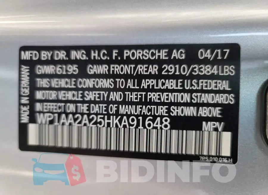 WP1AA2A25HKA91648 Photo# 10