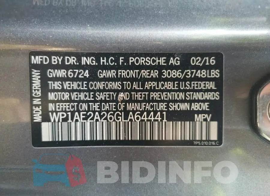 WP1AE2A26GLA64441 Photo# 12