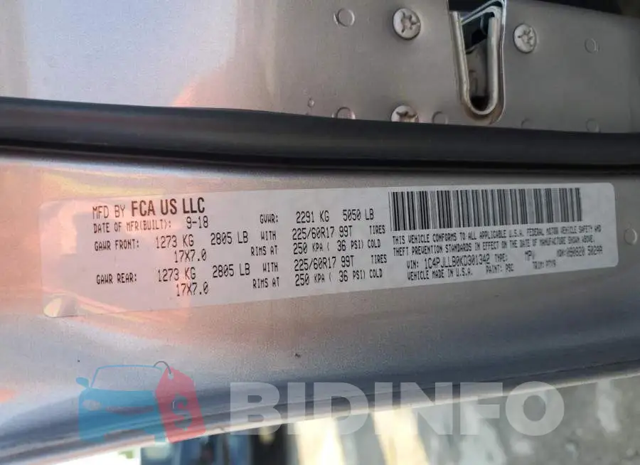 1C4PJLLB0KD301342 Photo# 13