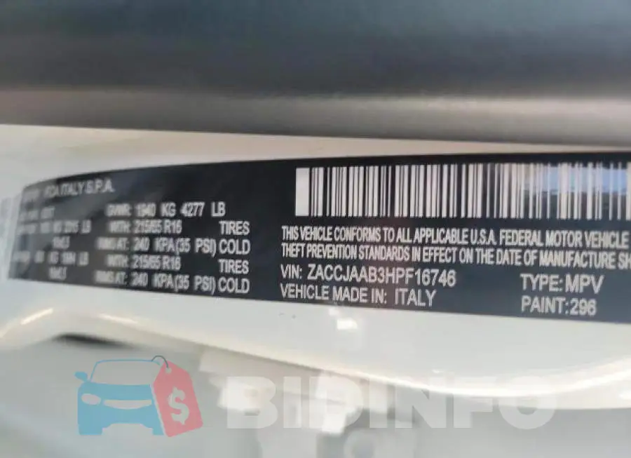 ZACCJAAB3HPF16746 Photo# 10