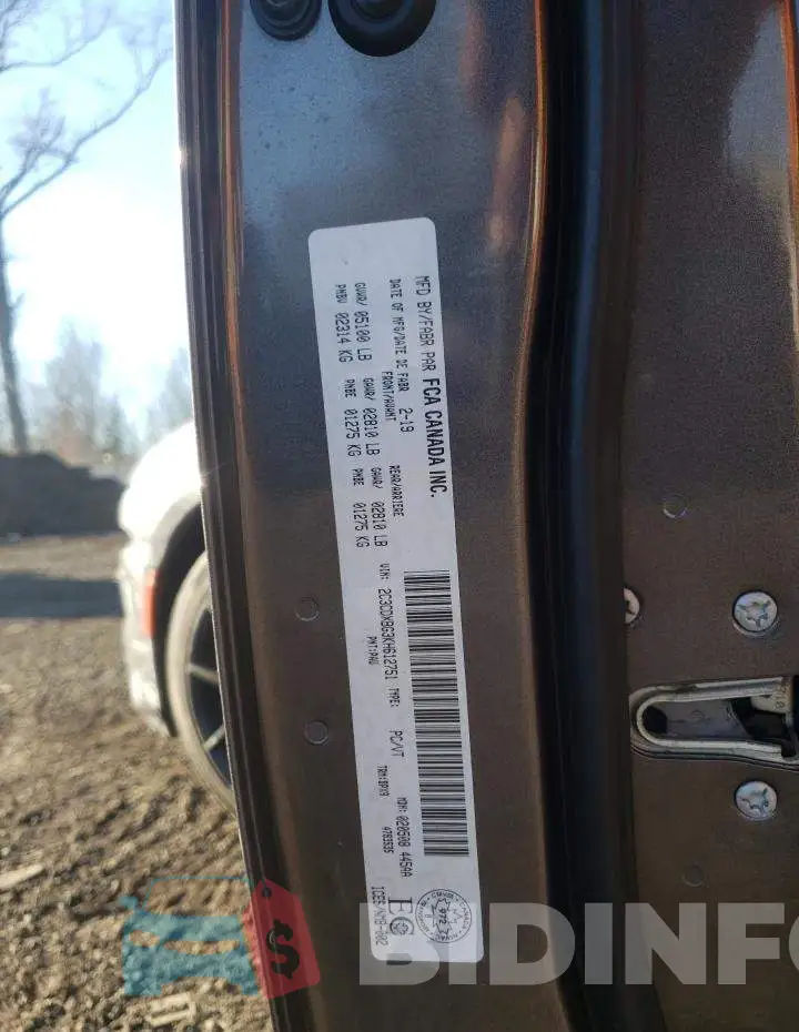 2C3CDXBG3KH612751 Photo# 12