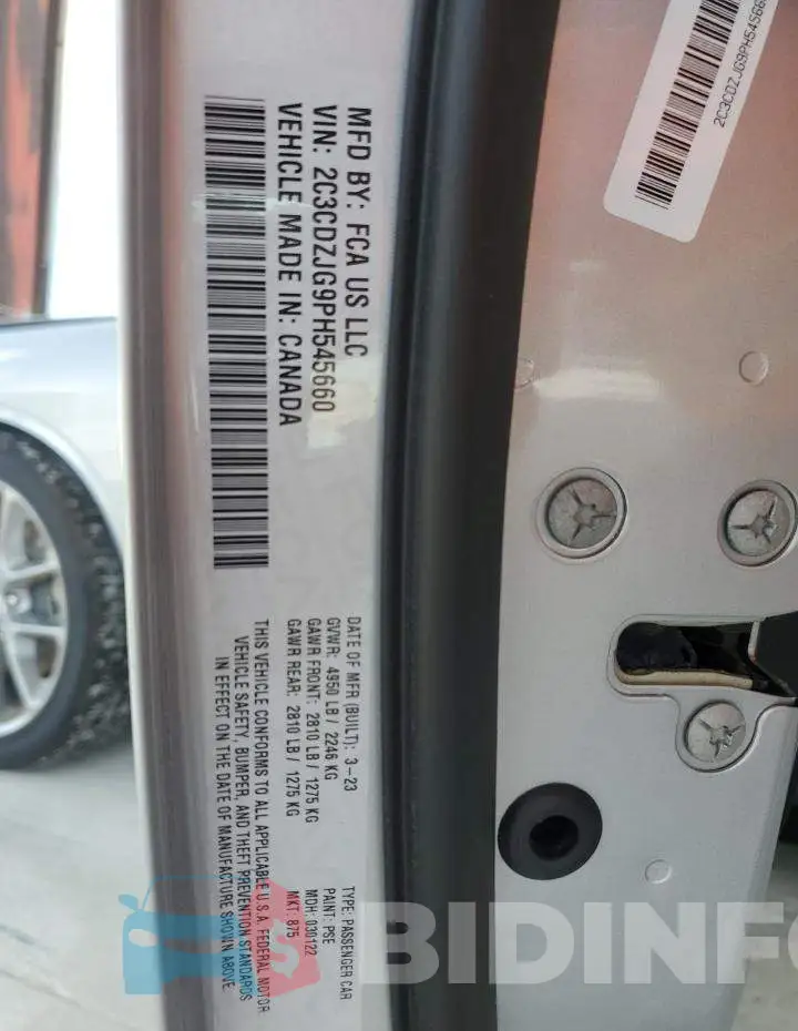 2C3CDZJG9PH545660 Photo# 12