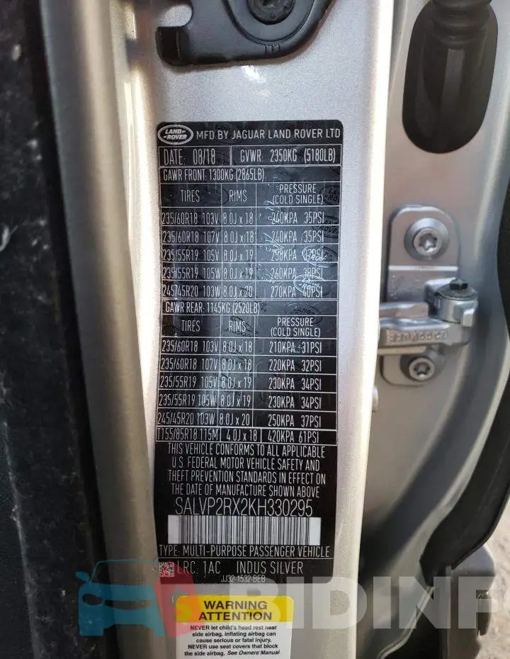 SALVP2RX2KH330295 Photo# 13