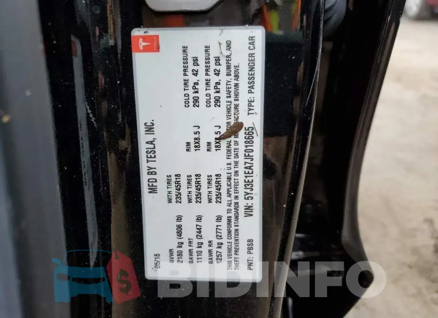 5YJ3E1EA7JF018665 Photo# 13