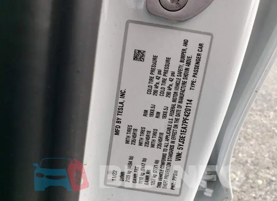 5YJ3E1EA7PF420114 Photo# 12