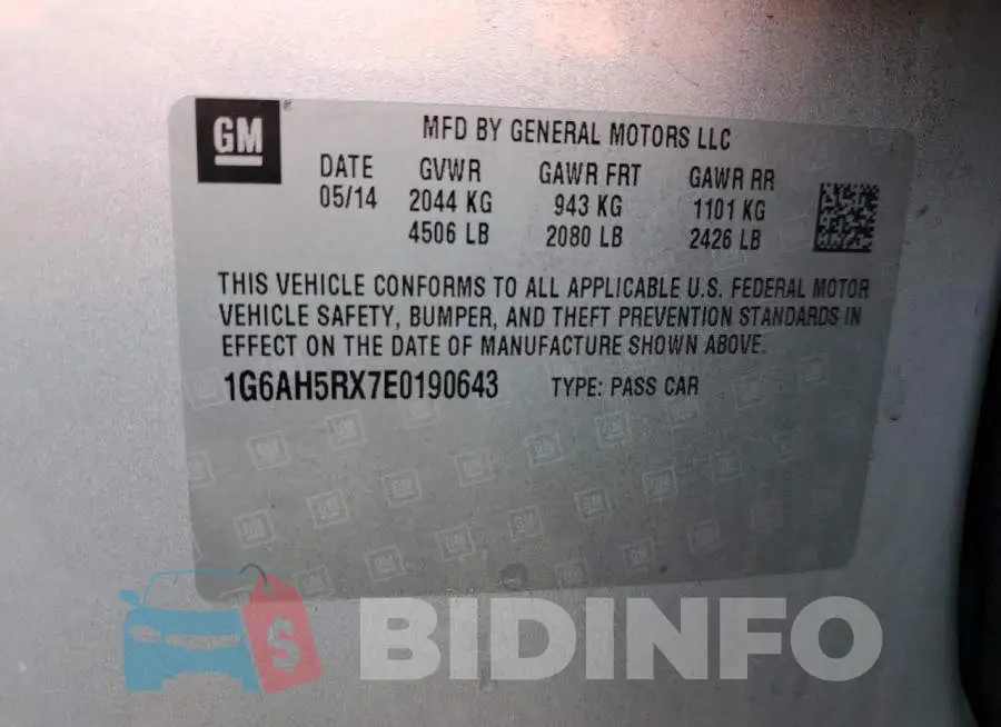 1G6AH5RX7E0190643 Photo# 12