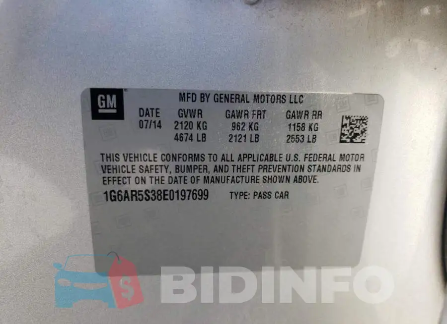 1G6AR5S38E0197699 Photo# 10