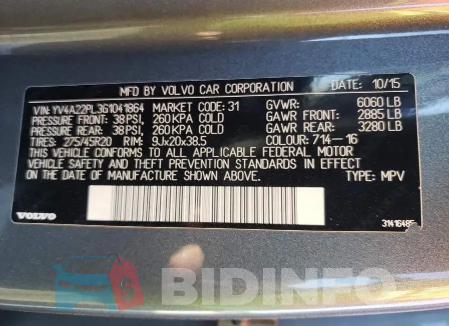 YV4A22PL3G1041864 Photo# 14
