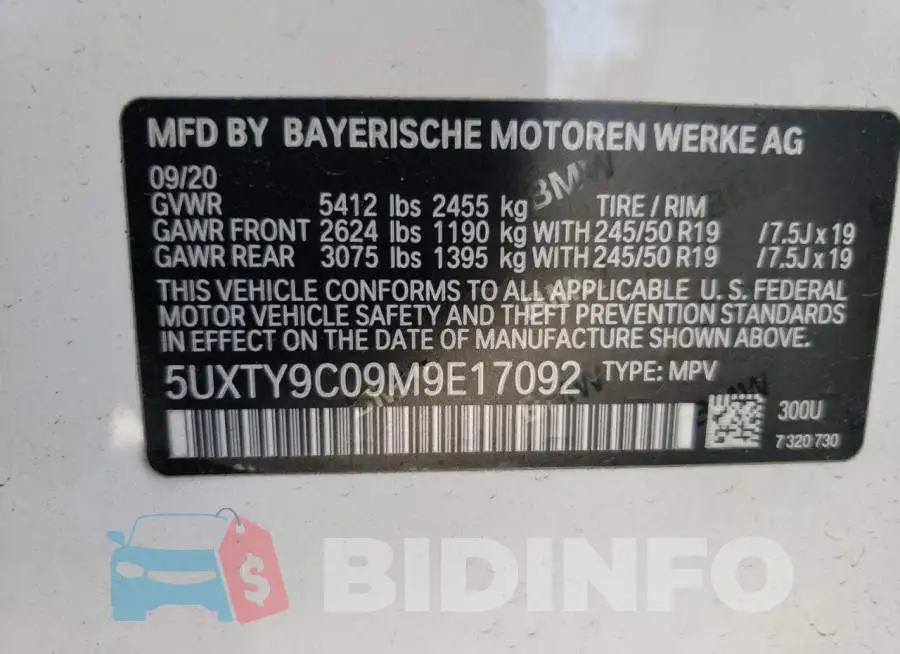 5UXTY9C09M9E17092 Photo# 12